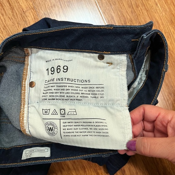 GAP Perfect Boot Low-Rise Dark Wash Denim Jeans Size Women's 27R - Picture 13 of 14